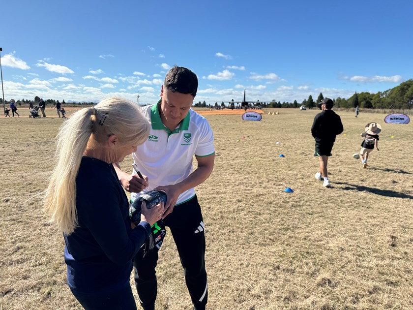 NRL Ambassadors Chase Stanley, Joseph Paulo and Kevin Naiqama interacted with the Gilgandra community throughout the event.