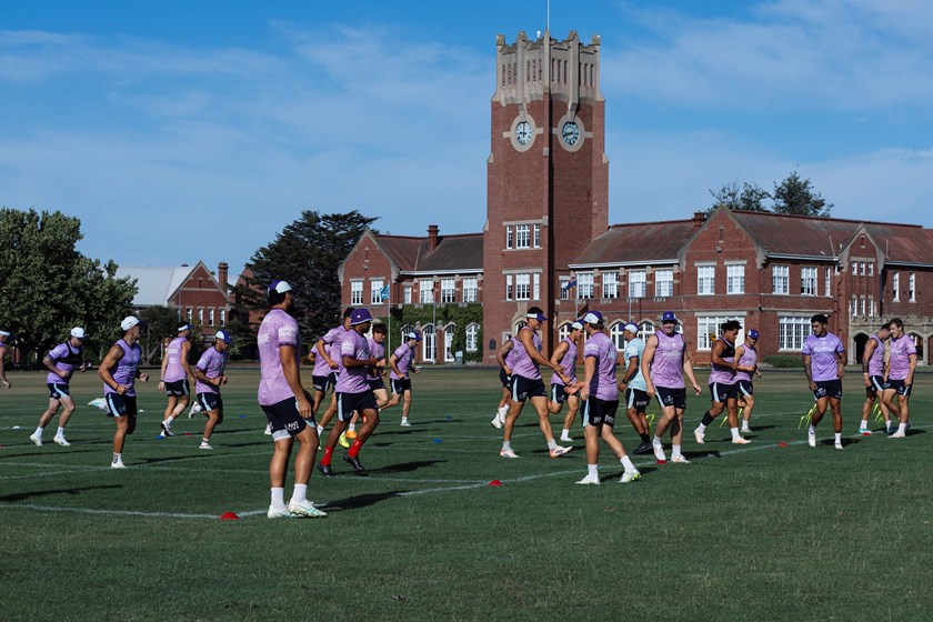 Storm NRL and pathways players take part in a pre-season camp at Geelong.