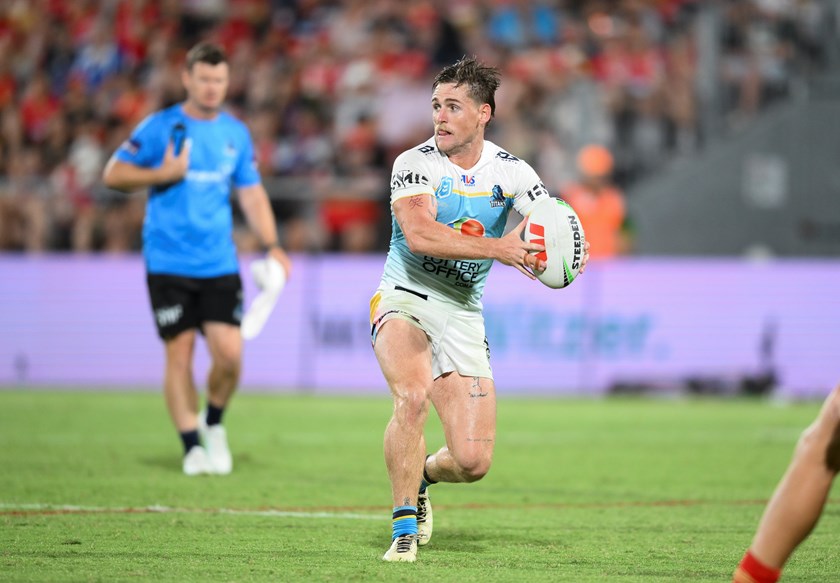 AJ Brimson with the ball for the Titans.