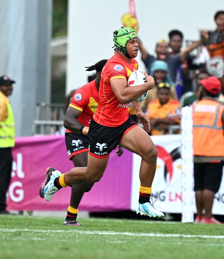 Cooper Bai representing PNG in the Prime Minister's XIII match in Port Moresby. 