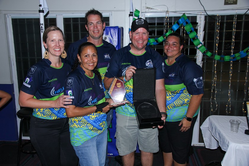 Zenadth Kes Junior Rugby League receiving their marvelbet365.community Club of the Year award on Thursday Island, QLD