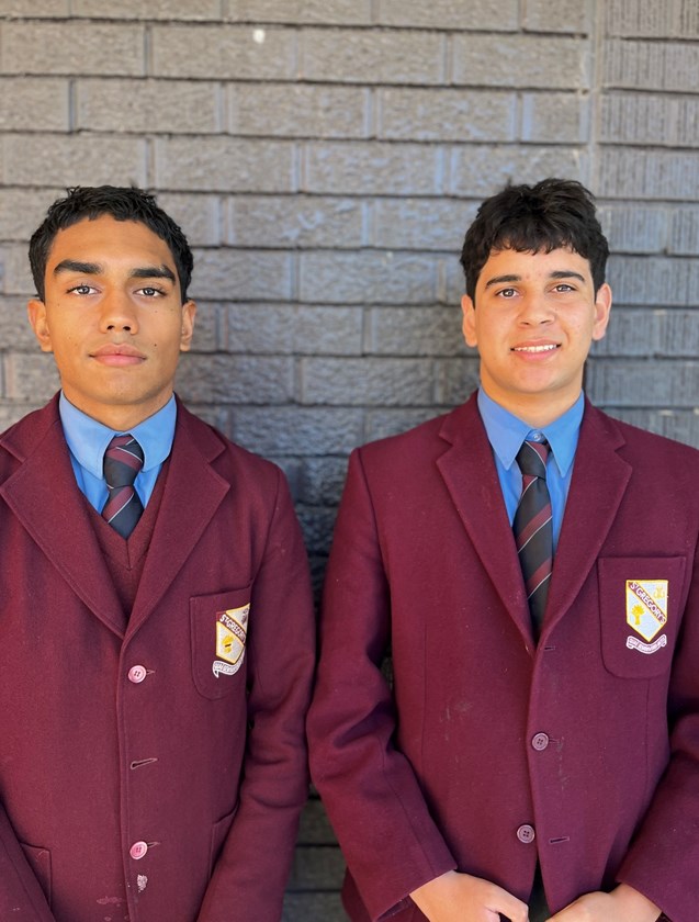 Young artists Jacobi Fernando and Connor Rose .