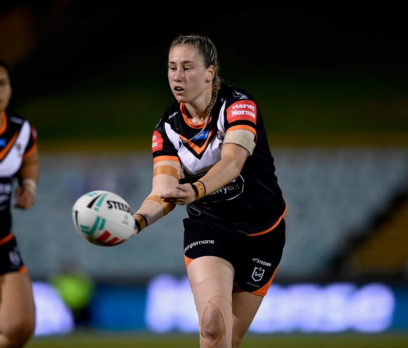 Emily Curtain has played nine NRLW games for the Eels and Wests Tigers since debuting in 2022.