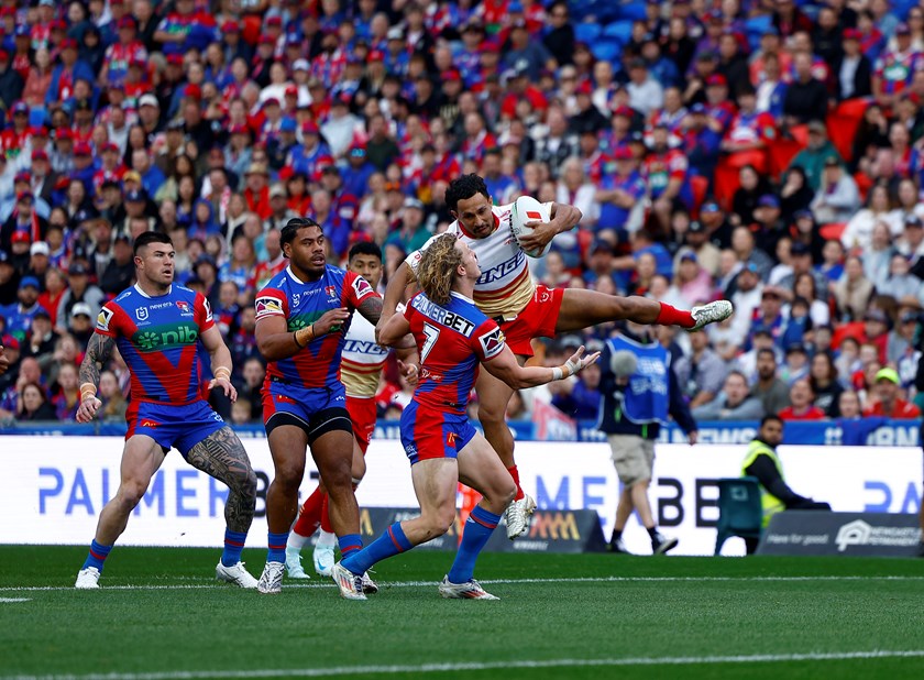 Trai Fuller in action against the Knights in Round 27 last year.
