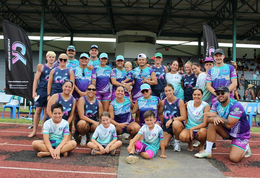 Kiana Takairangi leads a crew of NRLW and NRL players including Shannon Mato, Corban Baxter and Kennedy Cherrington to help out young players in Cook Islands.