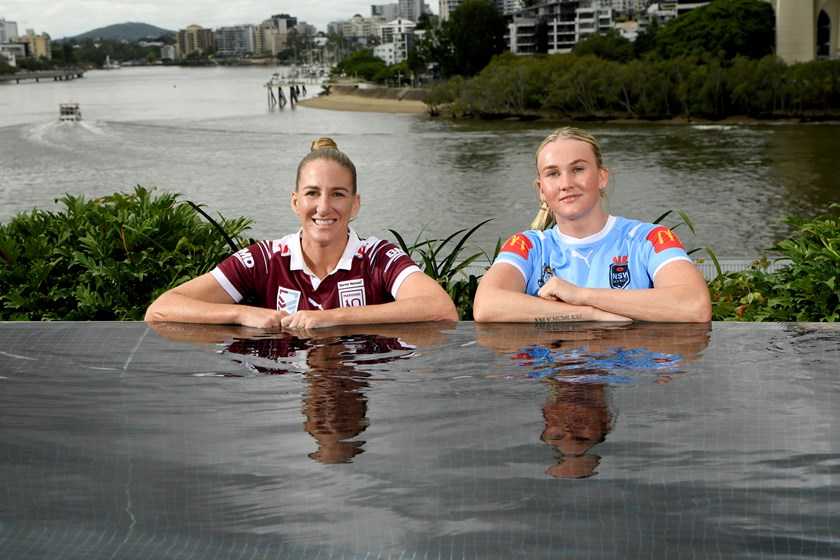 Ali Brigginshaw and Jaime Chapman help launch the 2024 Ampol Women's State of Origin series in Brisbane.