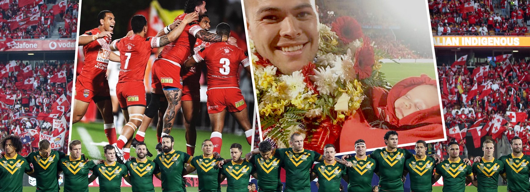 Australia and Tonga players share Test excitement