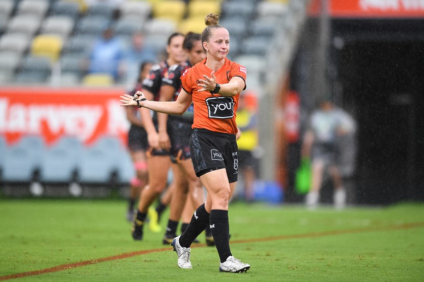 NRL referee Belinda Sharpe.