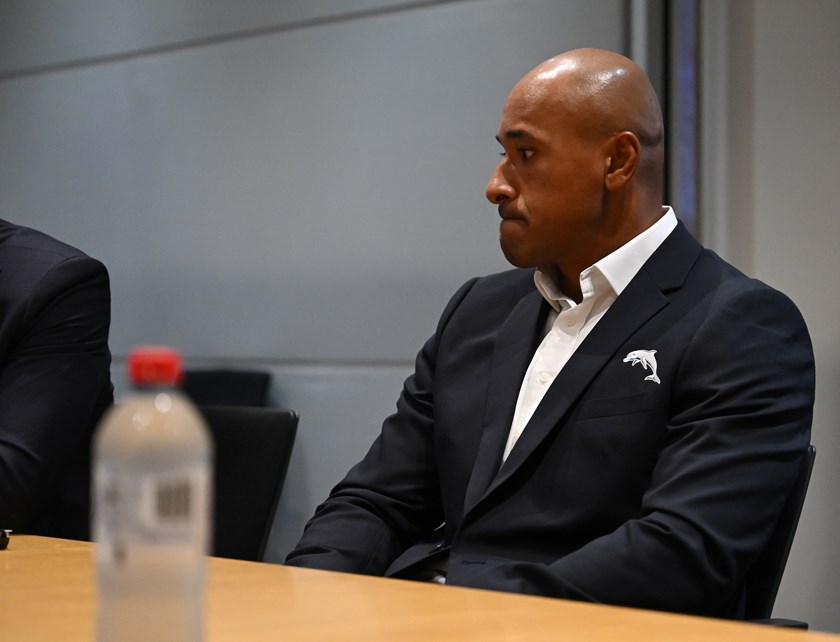 Felise Kaufusi at the NRL Judiciary on Tuesday night.