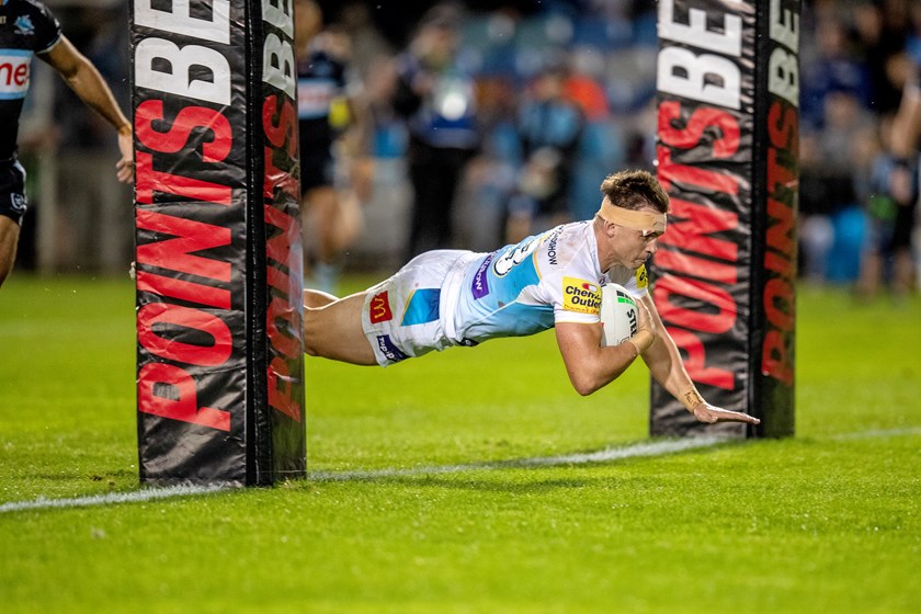 Chris Randall burst through the Sharks defensive line to score in the first half.