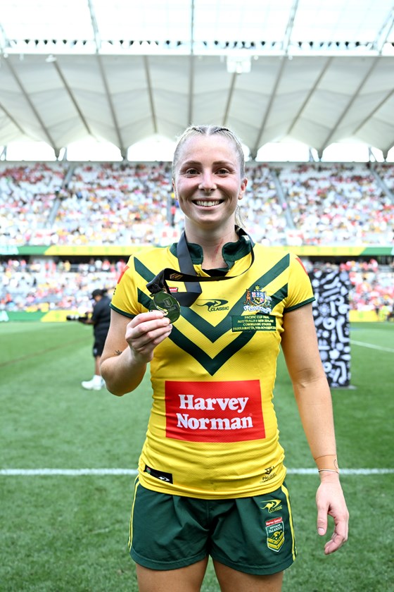 Tarryn Aiken was named player of the final after steering the Jillaroos to a 24-4 defeat of New Zealand in the Pacific Cup decider.