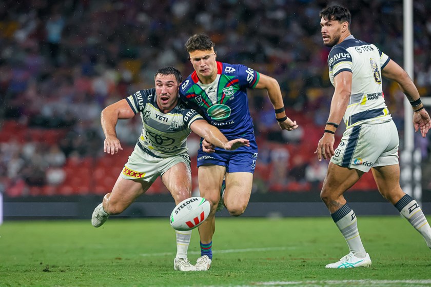 Sam Healey almost scored on debut after kicking for himself near the Cowboys line.