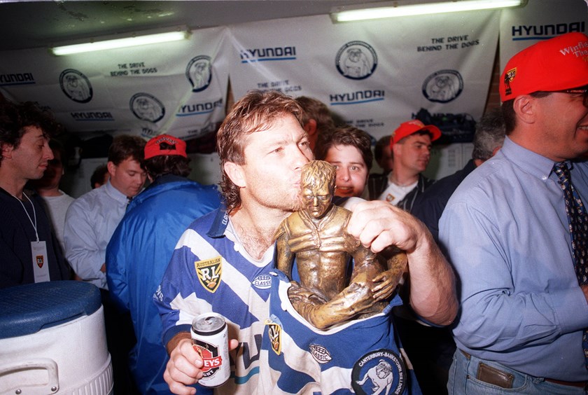 Terry Lamb savours premiership glory in 1995.