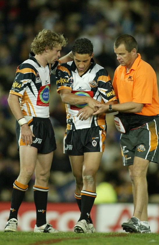 Round 13, 2004 at Olympic Park and Benji Marshall's season is over.