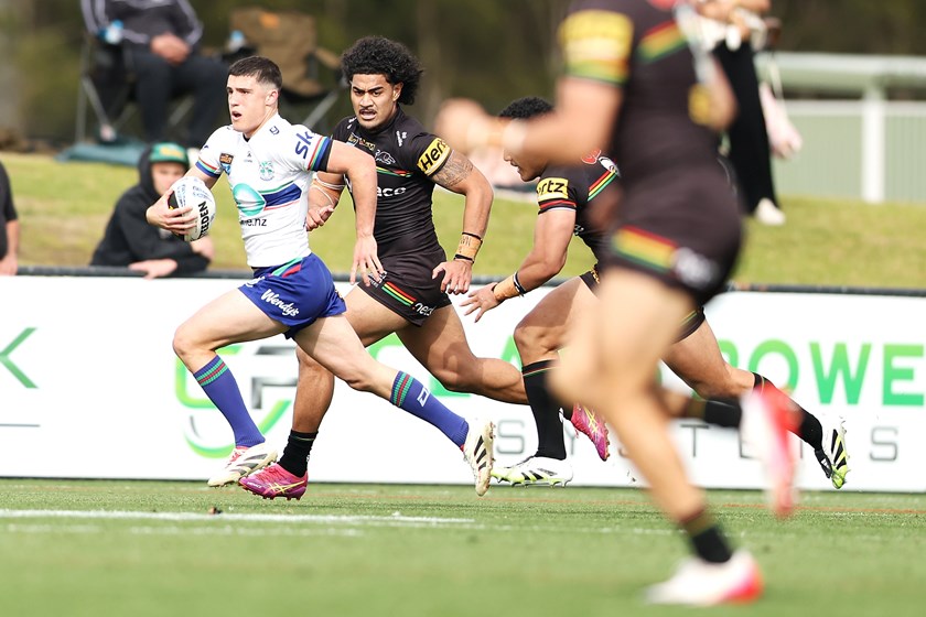 Jett Cleary, in action for the Warriors NSW Cup team against the Panthers, is closing in on an NRL debut.