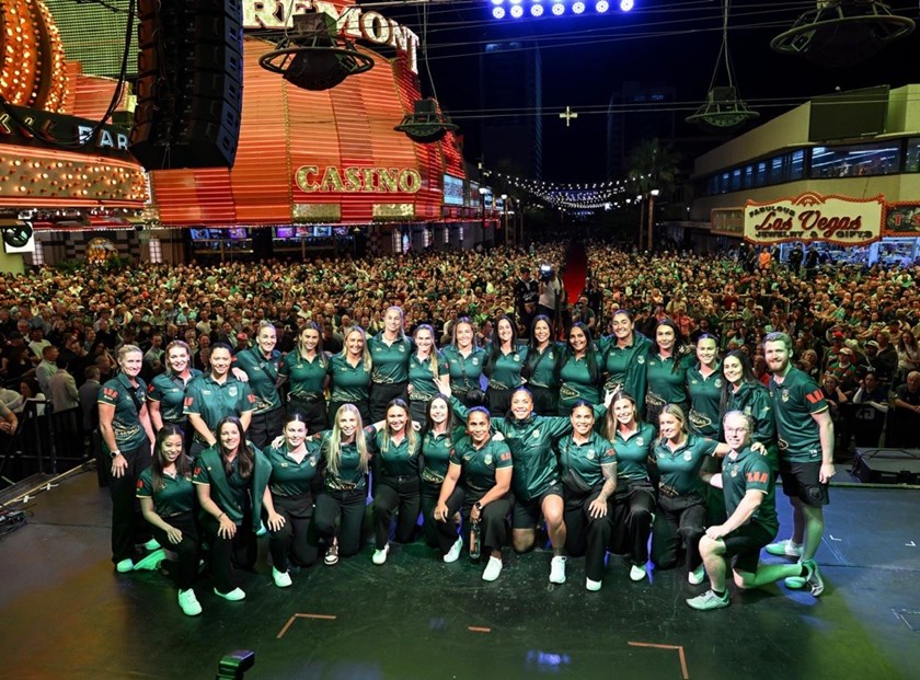 The Jillaroos are ready to play England at Allegiant Stadium after the NRL Fan Fest.
