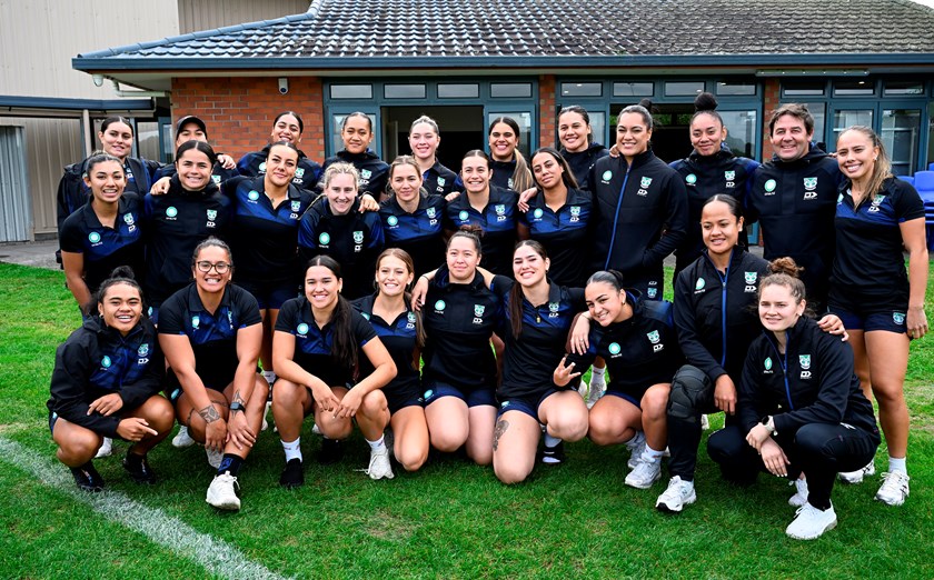 The Warriors' NRLW squad gathered at Go Media Stadium for a blessing ceremony in May.