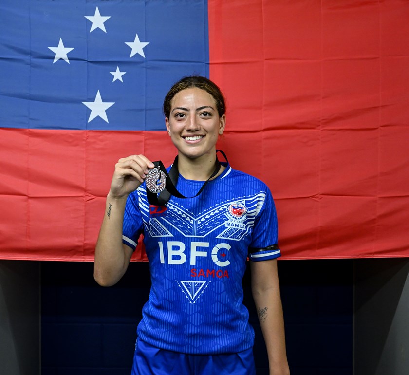 Tavarna Papali'i was player of the match in Samoa's RLWC2026 qualifying defeat of Tonga.