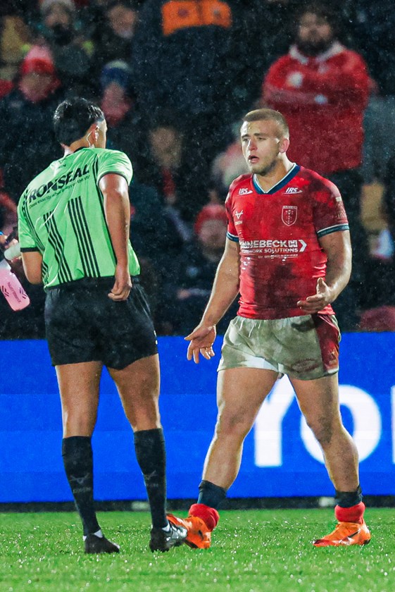 Mikey Lewis faces an anxious wait to learn if he will be free to play Brisbane in the World Club Challenge after being sinbinned in Hull KR's shock loss to York.