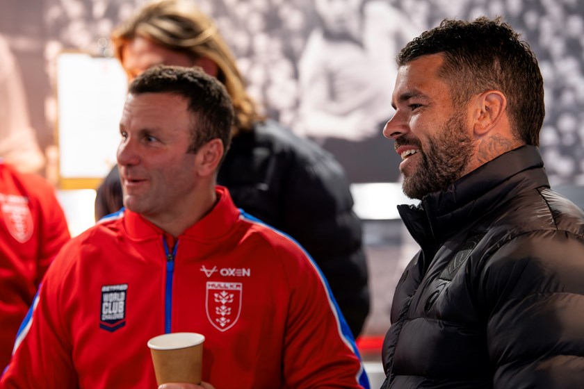 Adam Reynolds with his mentor from South Sydney, Willie Peters, who coached Hull KR to the treble last year.